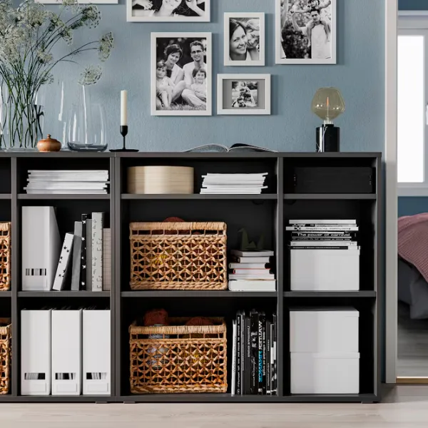 Стеллаж Ikea Vihals 90 x 95 x 37см cm / ЛДСП / Темно-серый photo 3