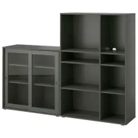Стеллаж Ikea Vihals 140 x 190 x 37см cm / ЛДСП / Темно-серый