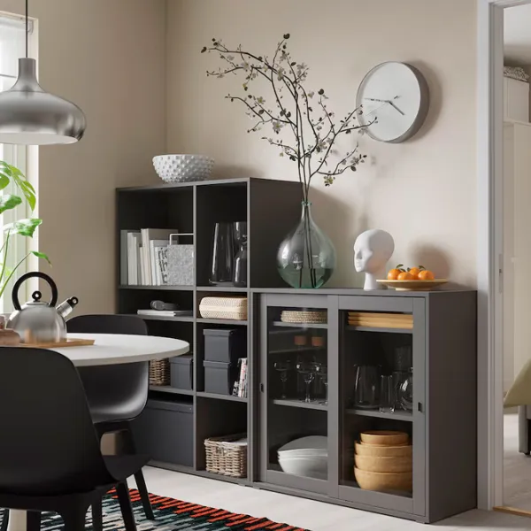 Стеллаж Ikea Vihals 140 x 190 x 37см cm / ЛДСП / Темно-серый photo 2