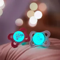 Suzetă cu tetina ortodontică MAM Planet Love Original Night Pentru fetițe / 2 luni - 6 luni / Silicon / Pink photo 3