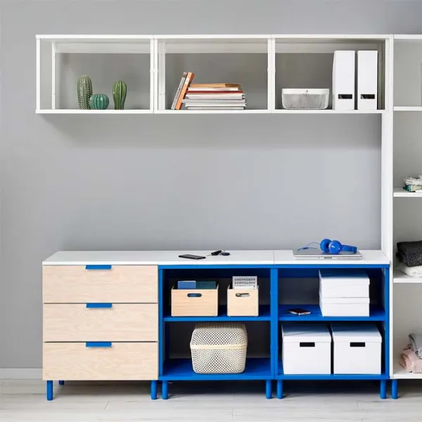 Etajeră Ikea Platsa White-Blue / Oțel photo 2
