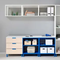 Etajeră Ikea Platsa White-Blue / Oțel photo 2