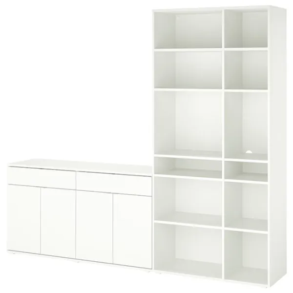 Стеллаж Ikea Vihals 200 x 235 x 37см cm / ЛДСП / White photo 1