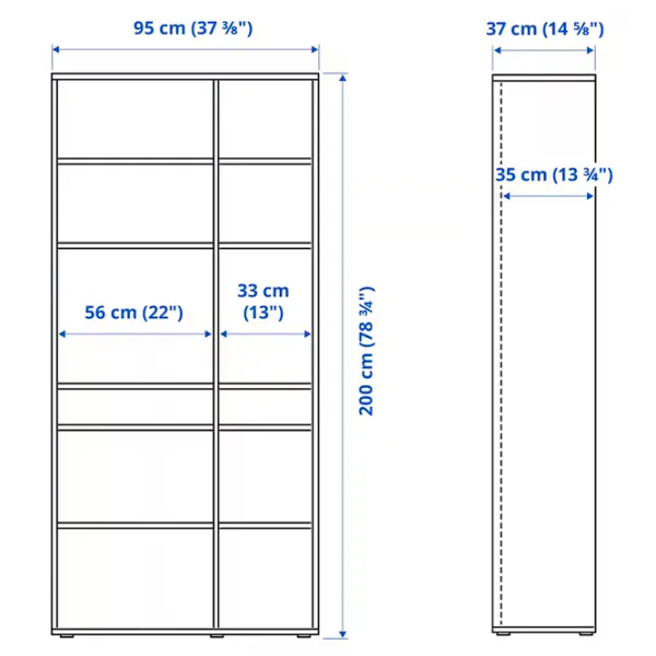 Стеллаж Ikea Vihals 200 x 190 x 37см cm / ЛДСП / White photo 5