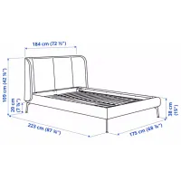 Кровать Ikea Tufjord/Tallmyra 160 x 200 см / Шпон / Серый photo 7