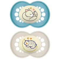 Соска ортодонтическая MAM Planet Love Original Night Для мальчиков / 6 месяцев - 18 месяцев / Силикон / Синий