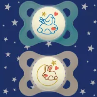 Suzetă cu tetina ortodontică MAM Planet Love Original Night Pentru băieți / 2 luni - 6 luni / Silicon / Blue photo 3
