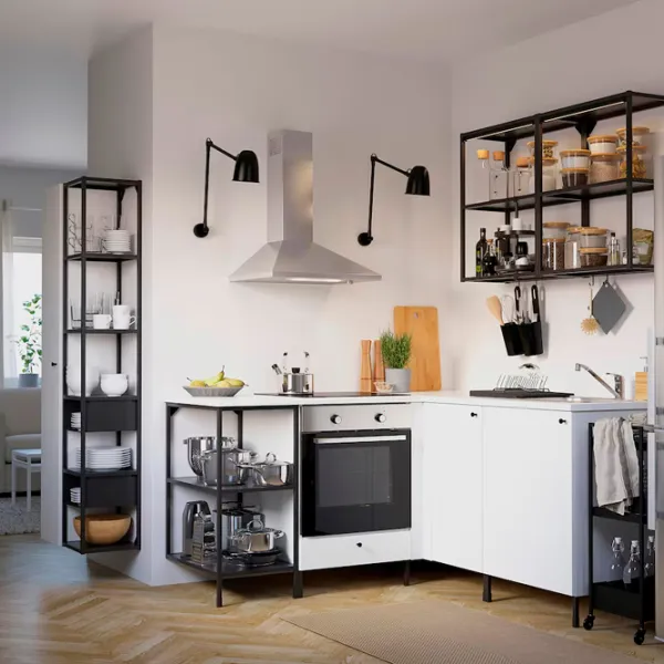 Стеллаж Ikea Enhet ЛДСП / Антрацит Белый photo 2