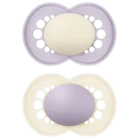 Suzetă cu tetina ortodontică MAM Mix&Match Original Pentru fetițe / 6 luni - 18 luni / Silicon / Beige