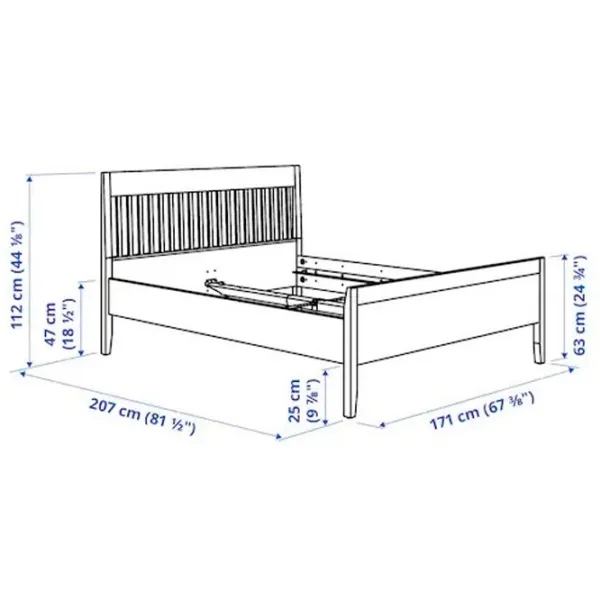 Кровать Ikea Idanas Luroy 160 x 200 см / Шпон / Коричневый photo 6