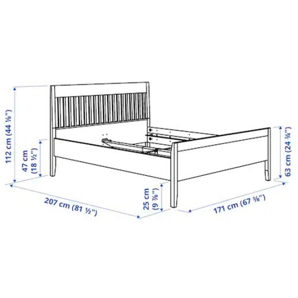 Кровать Ikea Idanas Luroy 160 x 200 см / Шпон / Коричневый photo 6