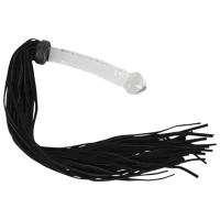 Плётка Bad Kitty Leather Flogger Glass Черный
