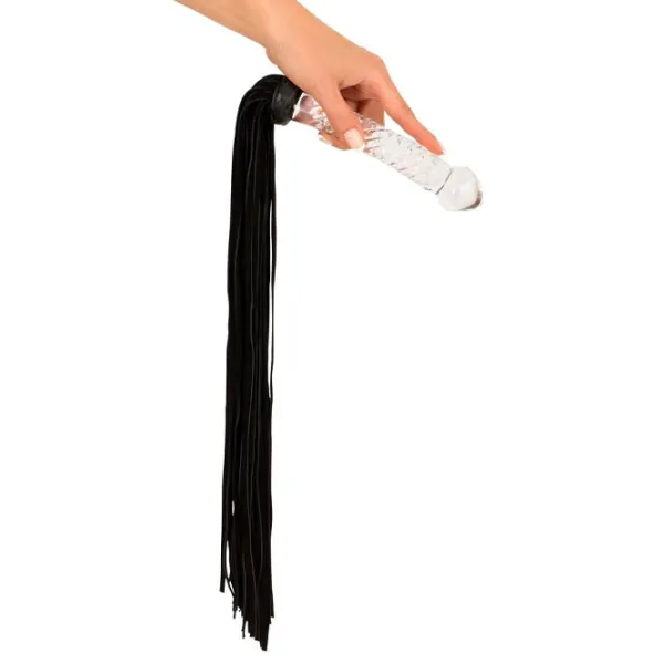 Плётка Bad Kitty Leather Flogger Glass Черный photo 3 Плётка Bad Kitty Leather Flogger Glass Черный photo 3