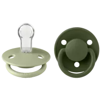Suzetă cu tetina rotundă Bibs De lux 150222  Unisex / 0 luni - 36 luni / Silicon / Sage Green