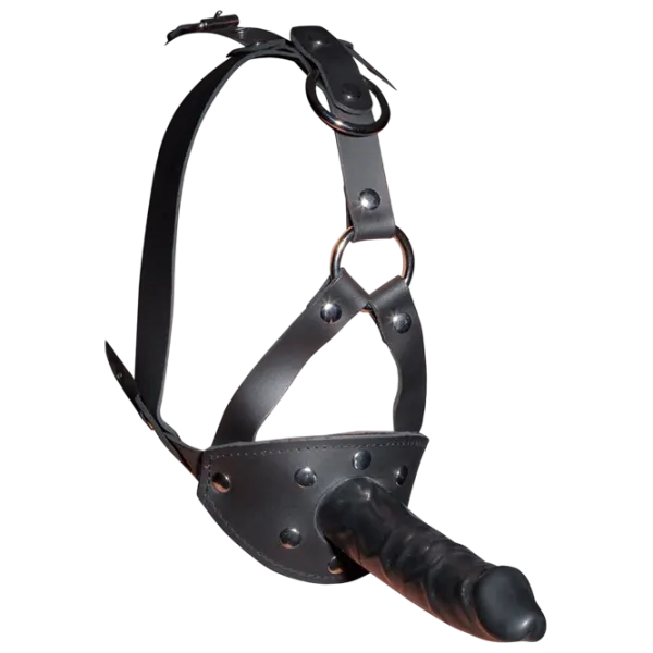 Кляп Zado Leather Head Harness with Dildo Черный photo 2 Кляп Zado Leather Head Harness with Dildo Черный photo 2