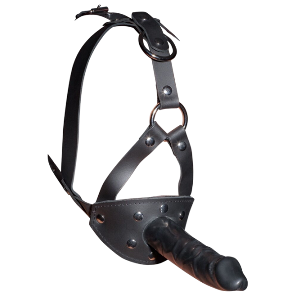 Кляп Zado Leather Head Harness with Dildo Черный photo 2 Кляп Zado Leather Head Harness with Dildo Черный photo 2