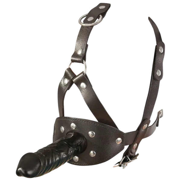 Кляп Zado Leather Head Harness with Dildo Черный photo 3 Кляп Zado Leather Head Harness with Dildo Черный photo 3