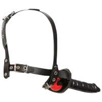 Gag Zado Leather Head Harness with Dildo Black photo 4