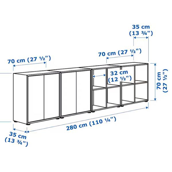 Стеллаж Ikea Eket 72 x 280 x 35см cm / ЛДСП / Темно-серый photo 6