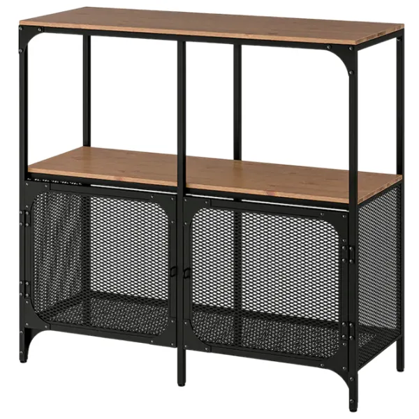 Стеллаж Ikea Fjallbo 95 x 100 x 36см cm / Массив / Black photo 1