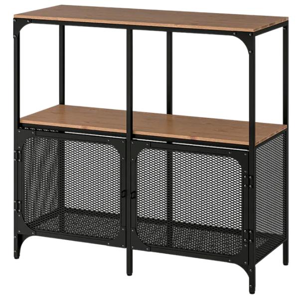 Стеллаж Ikea Fjallbo 95 x 100 x 36см cm / Массив / Black photo 1