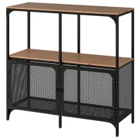Стеллаж Ikea Fjallbo 95 x 100 x 36см cm / Массив / Black