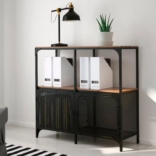 Стеллаж Ikea Fjallbo 95 x 100 x 36см cm / Массив / Black photo 3