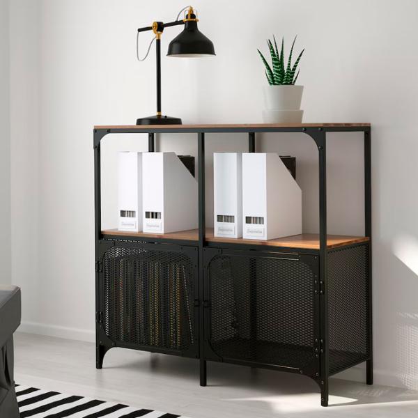 Стеллаж Ikea Fjallbo 95 x 100 x 36см cm / Массив / Black photo 3