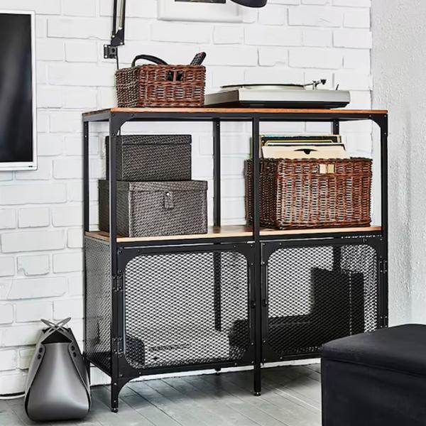 Стеллаж Ikea Fjallbo 95 x 100 x 36см cm / Массив / Black photo 4