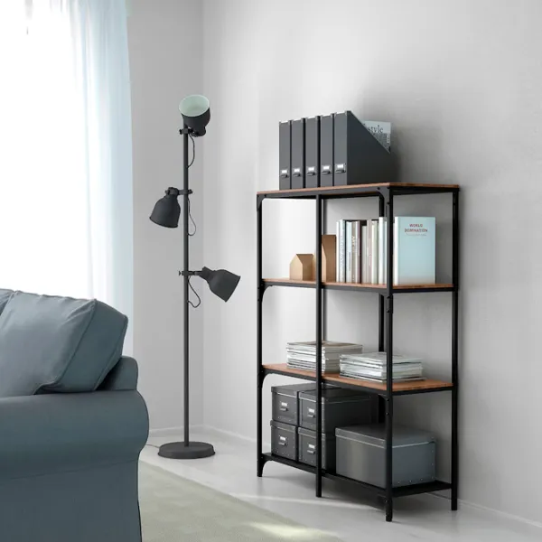 Etajeră Ikea Fjallbo 136 x 100 x 36 cm / Masiv / Black photo 2 Etajeră Ikea Fjallbo 136 x 100 x 36 cm / Masiv / Black photo 2