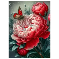 Картина по номерам Art Gallery Бабочка на пионе GX46357 50 x 40 см / Вертикальная