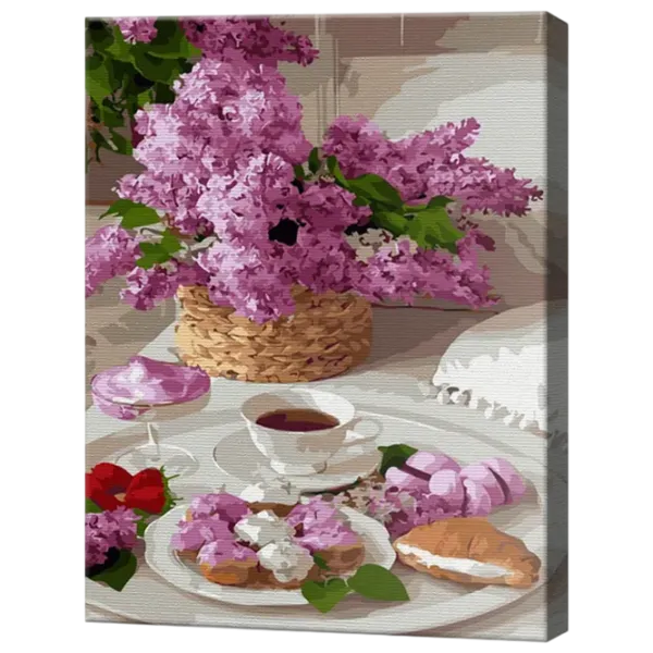 Картина по номерам Art Gallery Букет сирени на завтрак GX47588 50 x 40 см / Вертикальная photo 1