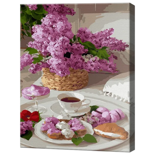 Картина по номерам Art Gallery Букет сирени на завтрак GX47588 50 x 40 см / Вертикальная photo 1