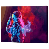 Картина по номерам Art Gallery Космонавт в цветном дыме GX42773 50 x 40 см / Горизонтальная