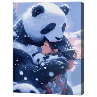 Картина по номерам Art Gallery Объятия с пандой GX46127 50 x 40 см / Вертикальная