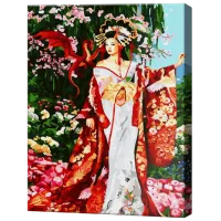 Pictură pe numere Art Gallery Frumoasa japoneză GX39779 50 x 40 cm / Verticală