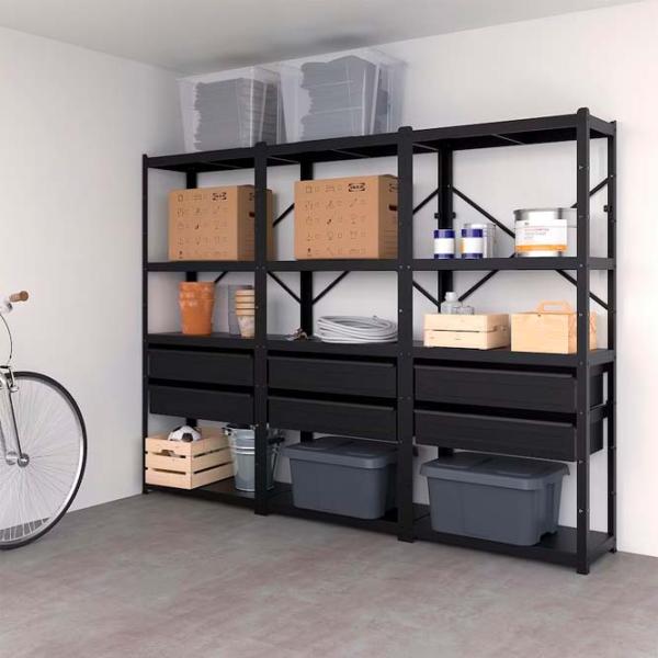 Etajeră Ikea Bror  Black / Oțel photo 2