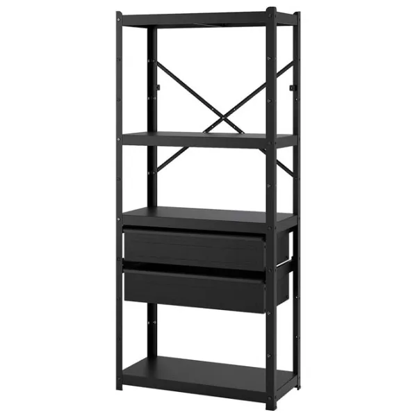 Etajeră Ikea Bror  Black / Oțel photo 1 Etajeră Ikea Bror  Black / Oțel photo 1