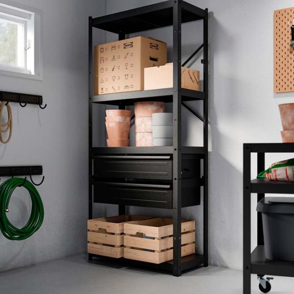 Etajeră Ikea Bror  Black / Oțel photo 2 Etajeră Ikea Bror  Black / Oțel photo 2