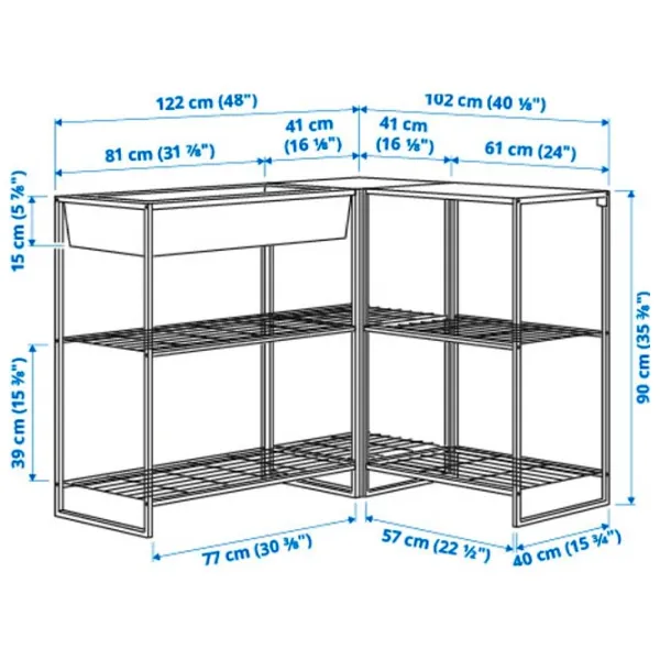 Стеллаж Ikea Jostein Белый / Cталь photo 5
