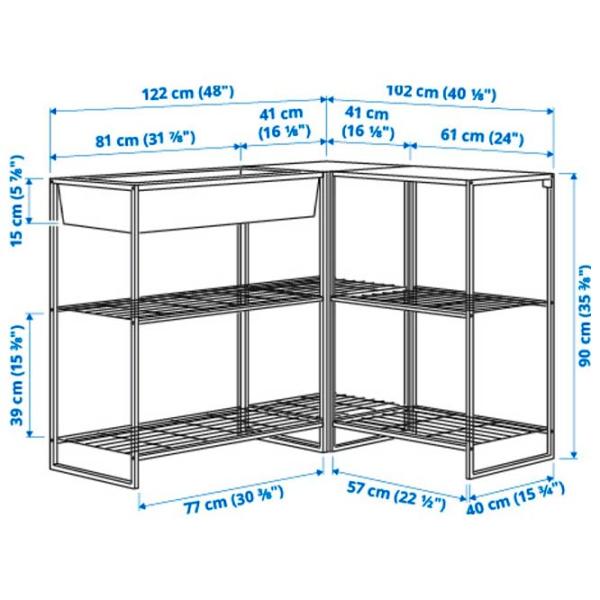 Стеллаж Ikea Jostein Белый / Cталь photo 5