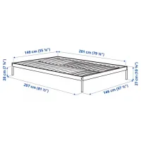 Кровать Ikea Vevelstad 2 140 x 200 см / Шпон / Белый photo 8