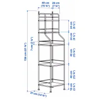 Стеллаж Ikea Frosjon Нержавеющая сталь / Черный photo 7