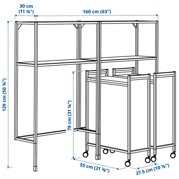 Стеллаж Ikea Enhet Нержавеющая сталь / Антрацит photo 4