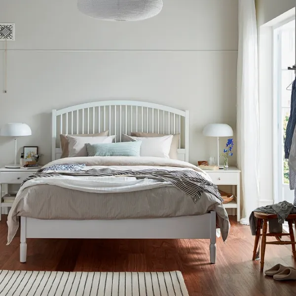 Кровать Ikea Tyssedal 140 x 200 см / Шпон / Белый photo 3