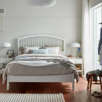 Кровать Ikea Tyssedal 140 x 200 см / Шпон / Белый photo 3