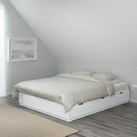 Кровать Ikea Nordli 160 x 200 см / Шпон / Белый photo 2