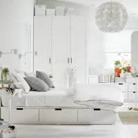 Кровать Ikea Nordli 160 x 200 см / Шпон / Белый photo 5
