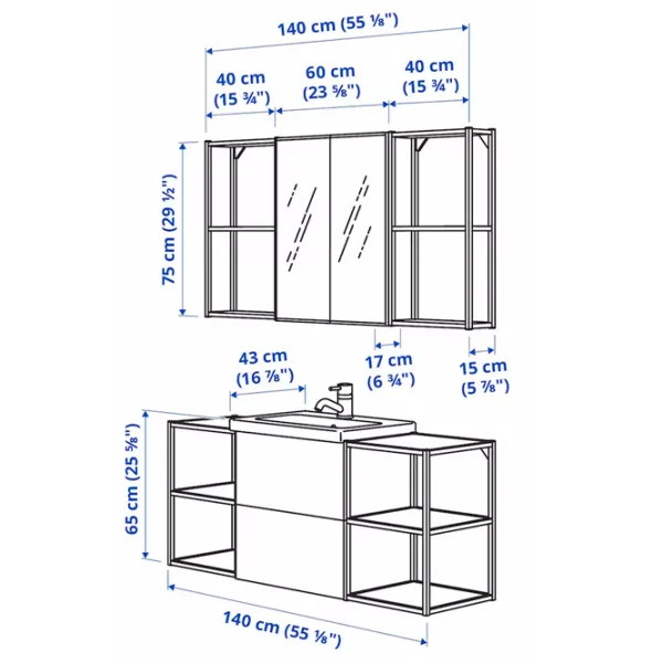 Seturi mobilă de baie Ikea Enhet/Tvallen/Brogrund PAL / White photo 9