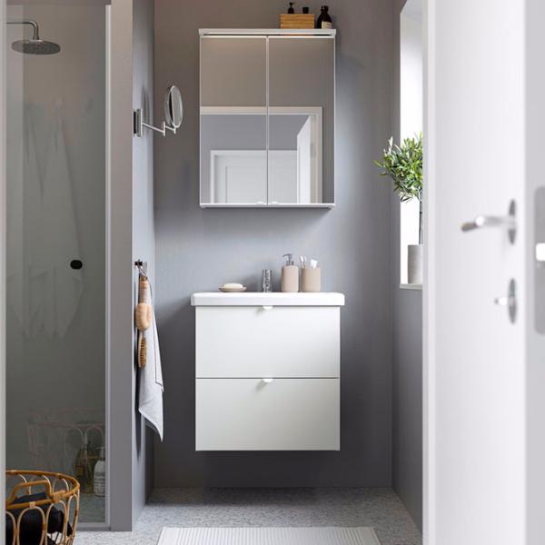 Seturi mobilă de baie Ikea Enhet/Tvallen/Pilkan Oțel / White photo 4 Seturi mobilă de baie Ikea Enhet/Tvallen/Pilkan Oțel / White photo 4